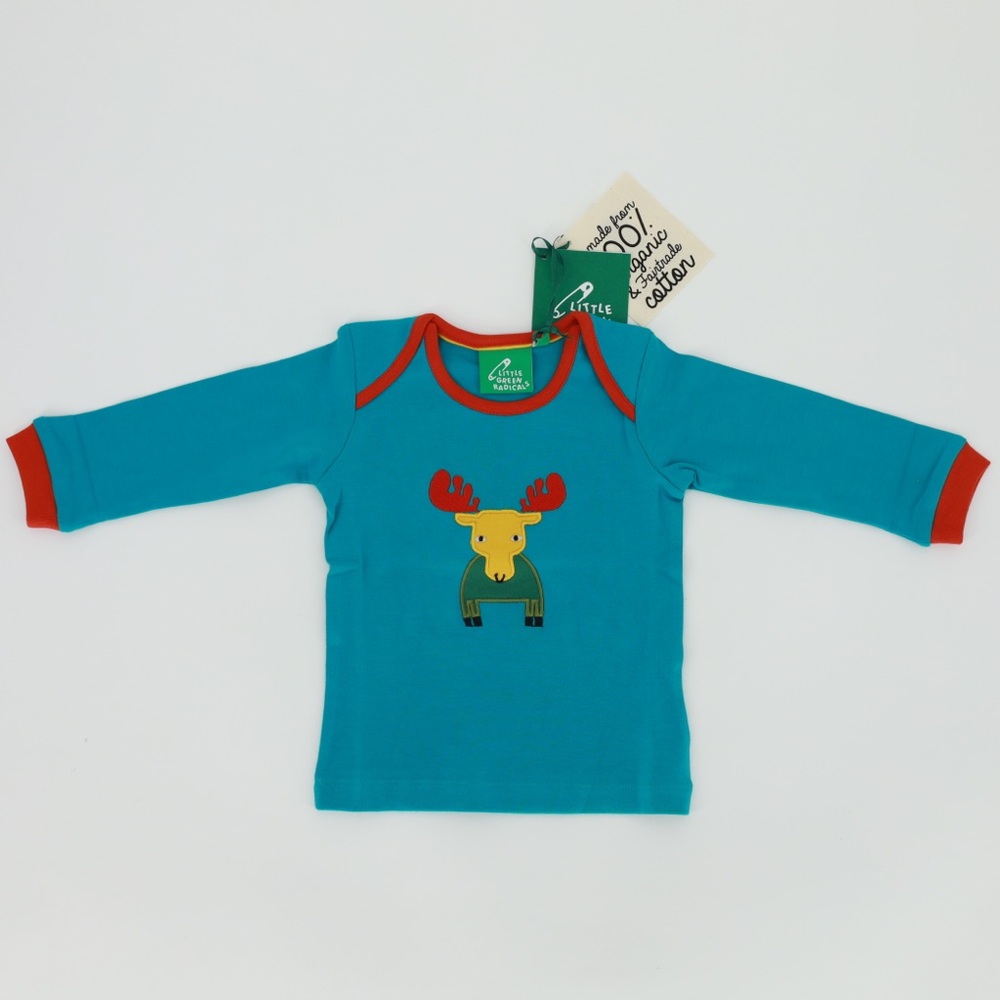 LITTLE GREEN RADICALS RAINBOW MOOSE APPLIQUÉ TOP